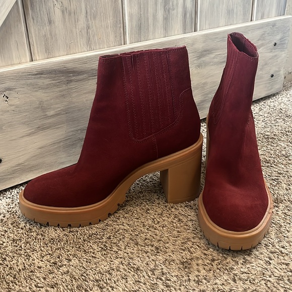 Dolce Vita Caster H2O Waterproof Leather Bootie in Burgundy - Picture 1 of 10